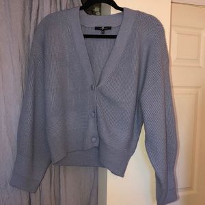 Baby Blue Cropped Cardigan